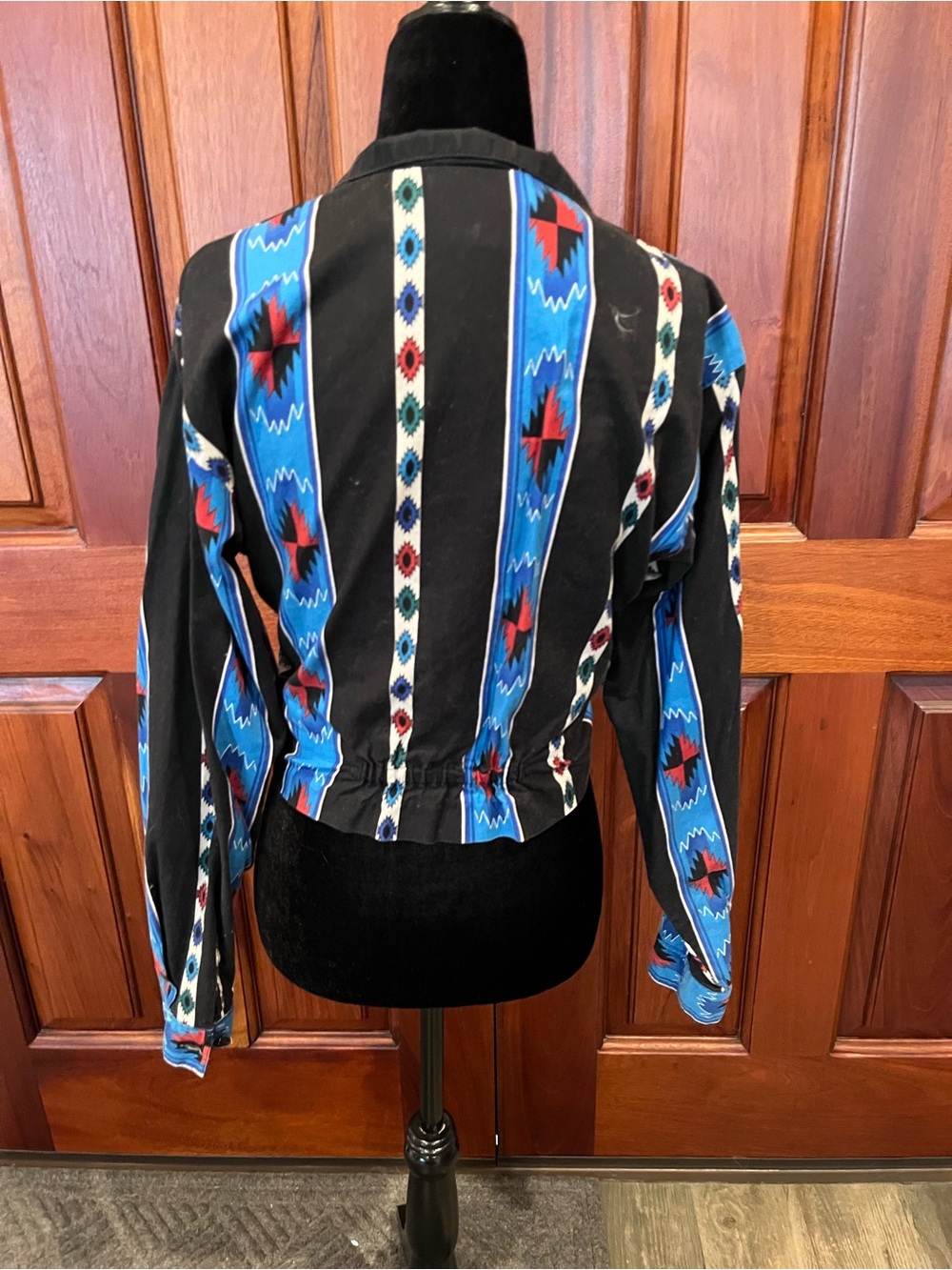 Panhandle Slim Shirt Short Cropped Western Rodeo Aztec Tribal Concho Buttons VTG - Picture 4 of 10
